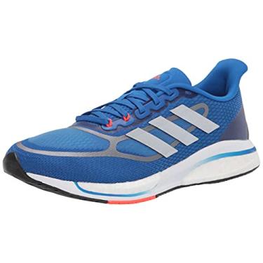 Imagem de adidas Tênis de corrida masculino Supernova +, Futebol Azul/Prata Metálico/Vermelho Solar, 46