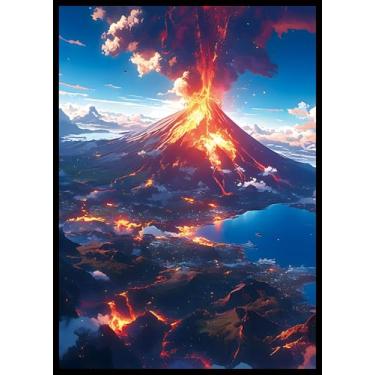 Imagem de MTG Card Sleeves - Volcanic Island - Fantasy Dual Lands Series - Ultra Clear Front & Matte Finish Back, 100 Count Standard Size TCG Sleeves, Matte Art Sleeve for Magic The Gathering