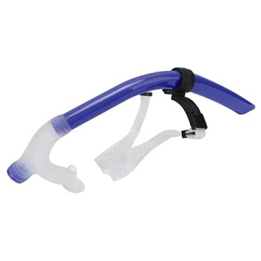 Imagem de lyrlody Forma de Tubo Hidrodinâmico, Snorkel de Natação de Design Portátil para Natação de Colo, Bocal de Silicone Macio para Crianças Adultas para Snorkeling e Mergulho, Lanchonete (RoyalBlue)