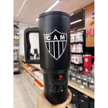 Imagem de COPO TERMICO 1200ML COM ADESIVO DE TIMES(ATLETICO MINEIRO)