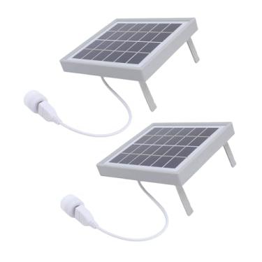 Imagem de Sanpyl Painel Solar Com Lâmpada LED, Monocristalino Portátil USB Painel Solar Carregador para Camping Bucking Pescing Tenda Ao Ar Livre, 2 Pacote (Cinza)