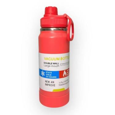 Imagem de Garrafa Térmica 800ml - Duplamente Isolada a Vácuo, Base Emborrachada Anti Derrapante TR-017 (Rosa Pink)