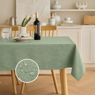 Imagem de Decorelia Toalha de mesa retangular de linho para mesa de 3 m, (oblonga, 152 x 364 cm (12 a 14 assentos), verde sálvia