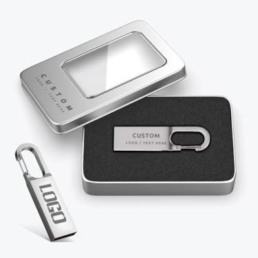 Imagem de Flash Drives USB personalizados a granel | Chaveiro Flash Drive com logotipo personalizado para presentes corporativos, eventos e lembrancinhas de casamento | Sticks USB de marca para empresas