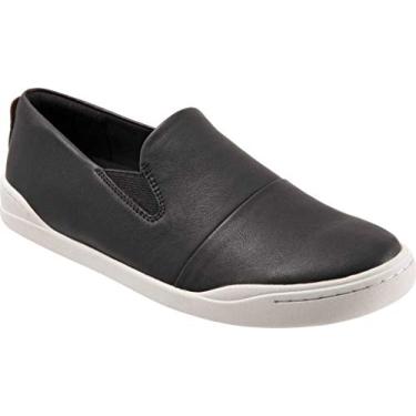 Imagem de SoftWalk Tênis feminino casual e moderno, Couro preto, 8.5