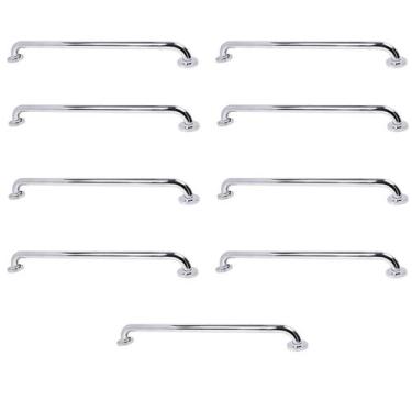 Imagem de Barra de Apoio Inox 80cm Kit 9 Unidades Idoso Cadeirante Deficiente Ba
