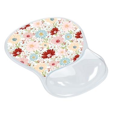 Imagem de AUPET Mouse pad ergonômico com suporte de pulso em gel – Tapete de mouse antiderrapante com almofada de gel de memória confortável – Alivia a dor no pulso – Padrão de designer para escritório em casa