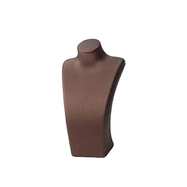 Imagem de simhoa Suporte para exibição de busto de colar, suporte para manequim de colar, decoração elegante, presente para loja de venda para mulheres, organizador de, Marrom, 8cm X 4.5cm X 14cm