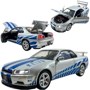 Imagem de Power Toys TECH - Miniatura de carrinho N i s s a n - s k y l i n e GTR-R34 escala 1/24