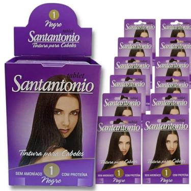 Imagem de Tinturas de Cabelo Tablet Santantonio Sem Amônia com Proteína 12 Und (Negro N.1)
