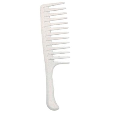 Imagem de Pente para Desembaraçar Cabelo Afro Cacheado e Volumos Dente Super Largo - Cor: Bege