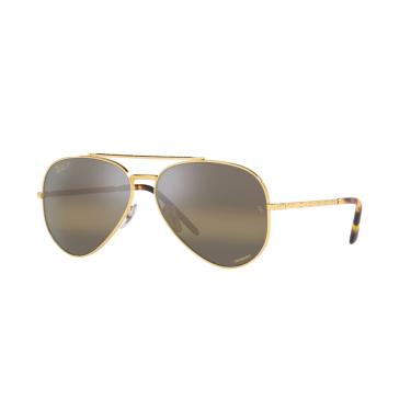 Imagem de Óculos de Sol Ray-Ban Polarizado New Aviator 0RB3625 9196G5 Tam 58 / Ouro - Lentes Marrom Gradiente