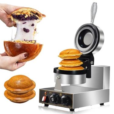 Imagem de Máquina de hambúrguer de sorvete de 1300 W, máquina de waffle de hambúrguer, máquina de sanduíche de hambúrguer, máquina de waffle antiaderente Panini, revestimento antiaderente, corpo de aço