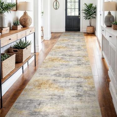 Imagem de Tapete lavável para corredor de cozinha de 2'6''x14': corredores abstratos modernos para corredor tapetes antiderrapantes macios com suporte de borracha tapete de piso fino para entrada quarto