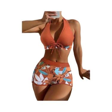 Imagem de Biquíni Feminino Sexy Sem Costas Estampado De Duas Peças Com Alças No 