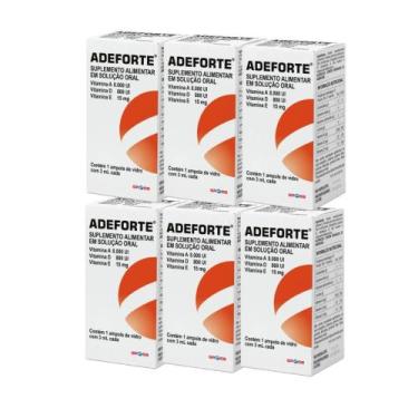 Imagem de Kit 6 Suplemento Adeforte Solução Oral 1 Ampola 3mL - Gross