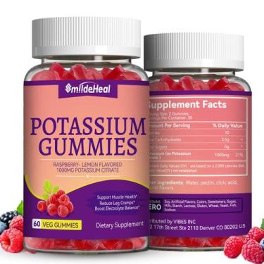 Imagem de Suplemento de potássio Gummies SmildeHeal 1000 mg 120 unidades