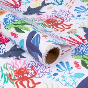 Imagem de Rolo de papel de embrulho LeZakaa Ocean Cartoon Design 17x10m