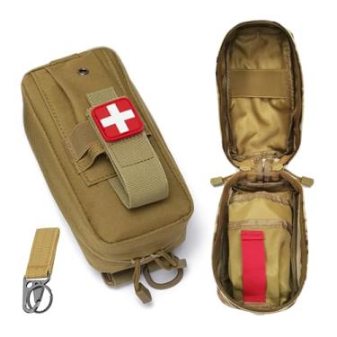 Imagem de VVIITOP Suporte de torniquete pequeno bolsa tática portátil de primeiros socorros para trauma com sistema Molle bolsa médica IFAK, kit médico de emergência EMT para acampamento e caminhadas (bronzeado