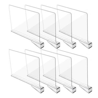 Imagem de Divisórias de prateleira em acrílico Hmdivor para organização de armár