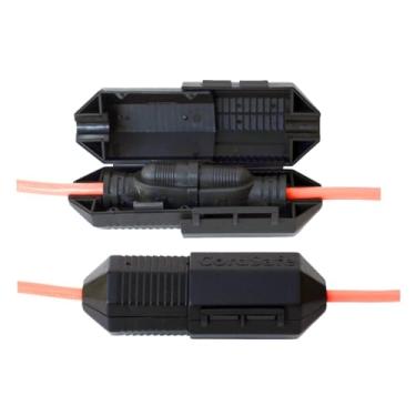 Imagem de CordSafe Protetor de cabo de extensão para uso externo – Capa de encaixe resistente ao clima para conexões de plugue de iluminação de Natal – Proteção de plugue de plástico resistente a UV resistente