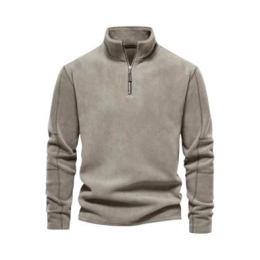 Imagem de Jaqueta De Fleece Quente E Espessa Para Homens AIOPESON Com Zíper E Pu