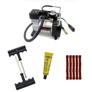 Imagem de Mini Compressor Para Pneu De Carro & Moto 150PSI + Reparo Manual De Pn