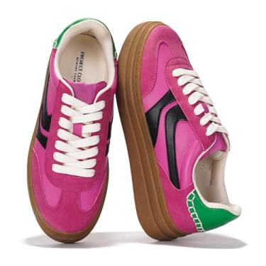 Imagem de Project Cloud Tênis feminino com cadarço e palmilha de espuma viscoelástica antiderrapante para mulheres sapatos plataforma leves para meninas (Dodge), Mult rosa, 36