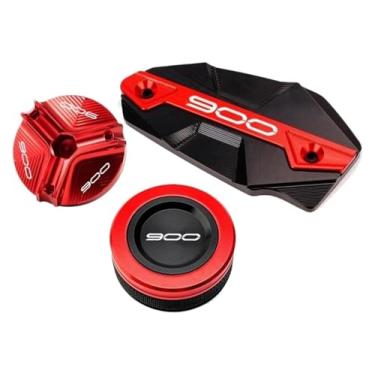 Imagem de Compatível com Z900 Z 900 2017-2024 acessórios de motocicleta cilindro mestre reservatório de óleo protetor de tampa de enchimento de óleo (3-vermelho)