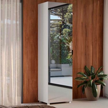 Imagem de Sapateira Versa Home 1 Porta 5 Prateleiras com Espelho Branco - Telasul