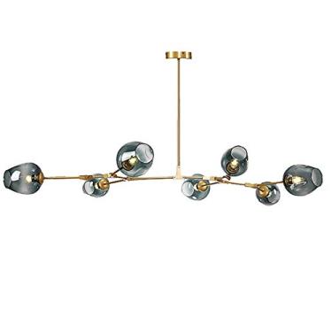 Imagem de Lustre Molecules Sputnik, abajures de vidro transparente, luminária suspensa, lustres E27, vintage, industrial, ajustável, teto, abajur transparente