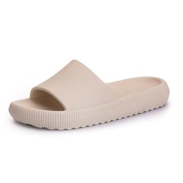 Imagem de Genérico Chinelo Slide Nuvem Unissex, Preto, Sintético, Antiderrapante, Ortopédico, Plataforma 3.5cm, Confortável, Casual, para Dia a Dia e Lazer (Off White, BR, Adulto, Numérico, 39)