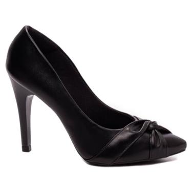 Imagem de Sapato Scarpin Bico Fino com Tiras em Nó na cor Napa Preto, Torricell@ REF.: 9200-113A (BR, Adulto, Numérico, 35)