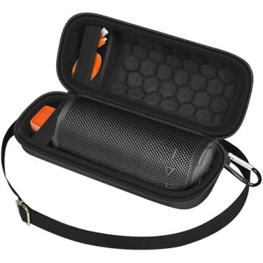 Imagem de Capa para alto-falante Bluetooth JBL Grip, bolsa de armazenamento portátil de viagem sem fio serve para carregador, acessórios de cabo, com alça de ombro e mosquetão (apenas caixa) (preto)