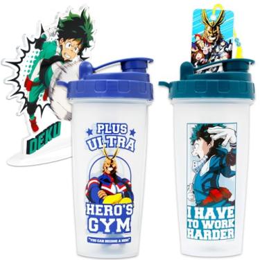 Imagem de My Hero Academia Drinkware para adultos – Pacote de anime com garrafa de água de 940 ml e garrafa coqueteleira de 590 ml e mais produtos para homens, mulheres