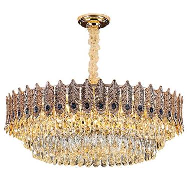 Imagem de Candeeiro suspenso, lustres de vidro dourado K9, iluminação pendente redonda moderna, lustre moderno de vidro de luxo, para sala de estar, sala de jantar, quarto, corredor, entrada, teto alto
