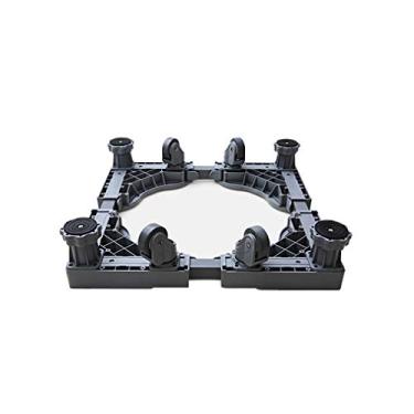 Imagem de Suporte para secadora de roupas, base de máquina de lavar ajustável, reforçada, 47,5 a 63 cm, geladeiras, freezers, pedestal, fogões móveis, roda antivibração com um medidor de nível ()