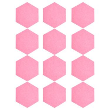 Imagem de Mingzhe Painéis de Absorção de Som Hex Parede Acústica à Prova de Som 12 Unidades de Painéis de Fibra de Poliéster para Estúdios Domésticos e Escritórios (Rosa)