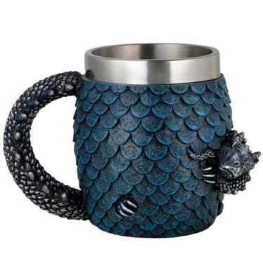 Imagem de alikiki Caneca de café dragão azul medieval