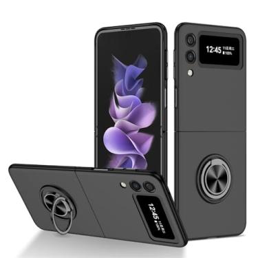 Imagem de Capa de anéis magnéticos de luxo para Samsung Galaxy Z Flip 5 Flip 4 ZFlip 2 3 Z Flip4 Capa com suporte para Samsung Flod 3 2 4 Fold5, preta, para Samsung Fold 1