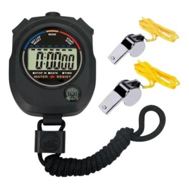 Imagem de Cronômetro Digital Com Alarme Calendário E Bússola, 2 Apitos Metal Profissional Com Cordão