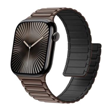 Imagem de Pulseira magnética para Apple Watch séries 11/10/9/8/7/6/5/4/3/SE/2nd/Ultra 3 de 49 mm, 46 mm, 45 mm, 44 mm, 42 mm, 41 mm, 40 mm, 38 mm, 40 mm, 38 mm, 49 mm, 46 mm, 46 mm, 46 mm, 46 mm, 46 mm, 46 mm
