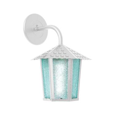 Imagem de Arandela Blumenau Colonial Sextavada Vidro Pontilhado E27 Bivolt Branco