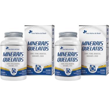Imagem de Kit 2x Minerais Quelatos Cobre Ferro Magnésio Manganês Zinco 60 Caps Flora Nativa-Unissex
