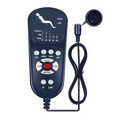 Imagem de WDZP Nova função de massagem de substituição de 3 pinos, controle remoto para cadeira reclinável, controla 1 motor de elevação para cima e para baixo, 4 conjuntos de motores de vibração, 1 almofada de