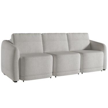 Imagem de Sofá Cama Para Sala De Estar 4 Lugares 336cm Montserrat K01 Bouclê Creme - Lyam Decor