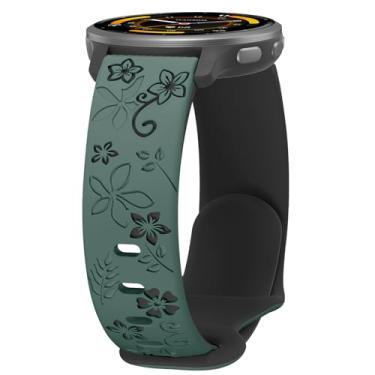 Imagem de Pulseira floral compatível com Garmin Venu 3 Venu 2, pulseira feminina de dois tons de silicone macio de 22 mm para Venu 4 de 45 mm/Vivoactive 4/Forerunner 265/255/Amazfit Bip 5/Bip 6/Balance 2/GTR 4