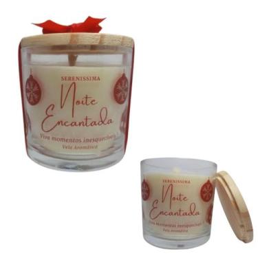 Imagem de Vela Aromática Natal Encantado com Pavio de Algodão e Cera de Coco 200