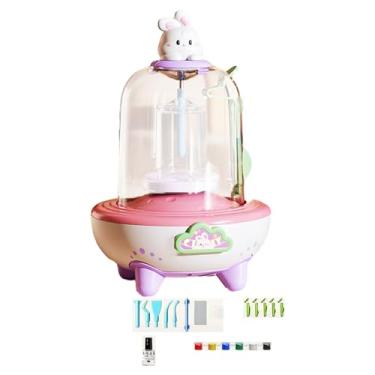 Imagem de shamjina Máquina de cerâmica elétrica para crianças, brinquedo educativo de artesanato, 13 x 19 cm, para brincadeiras criativas, multifuncional, leve, com, Rosa