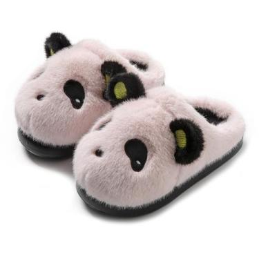 Imagem de Chinelos WYIKE Panda Plush Animal Warm para mulheres rosa tamanho 37